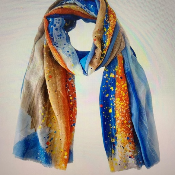 Brush Stroke Printed Oblong Scarf by Madeline Love - Picture 2 of 2